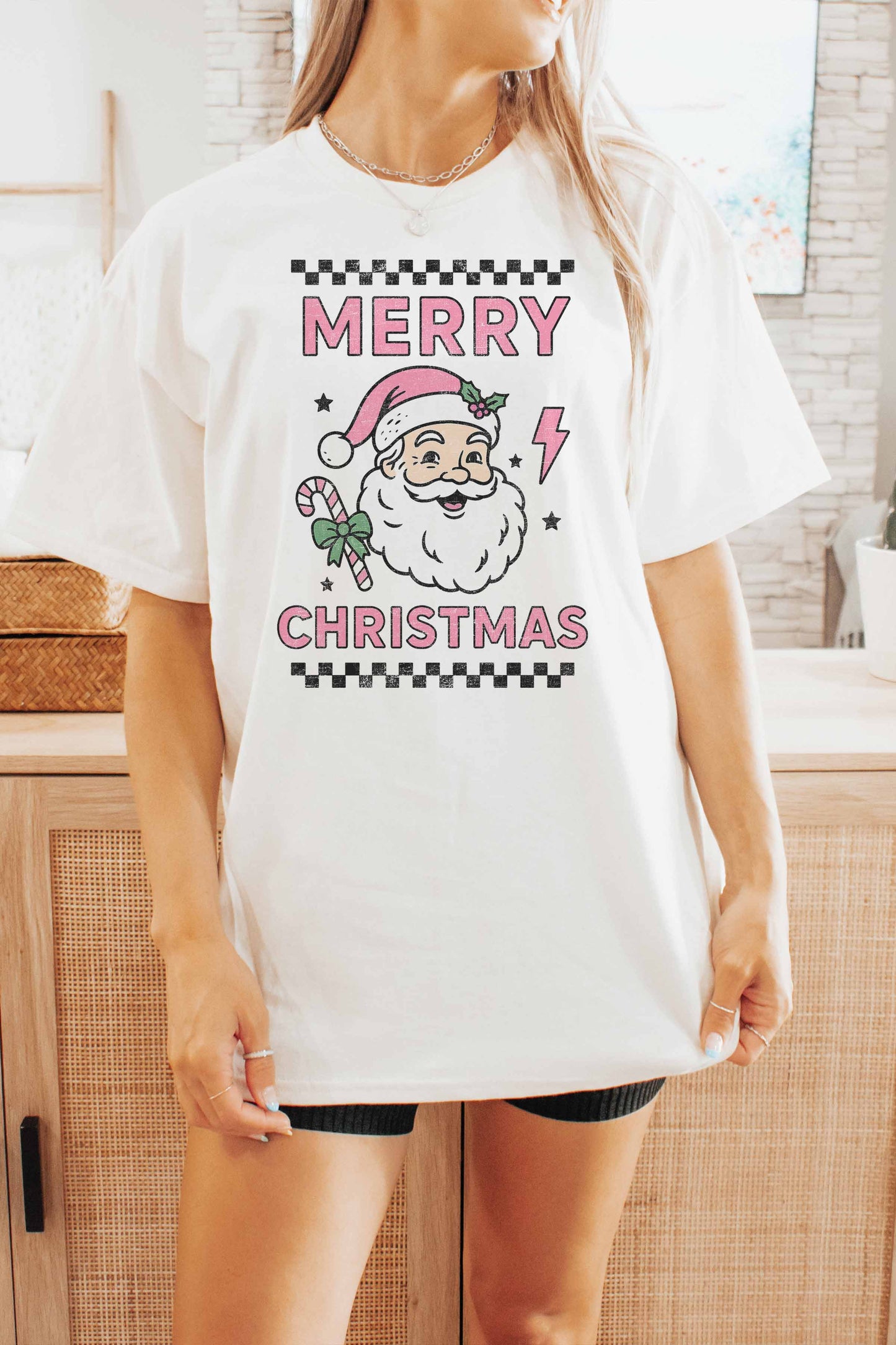 MERRY CHRISTMAS SANTA OVERSIZED TEE
