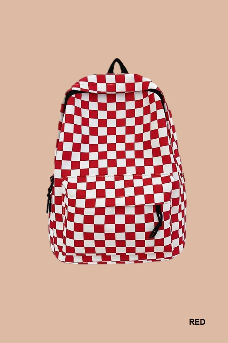 Trendy Checkered Backpack