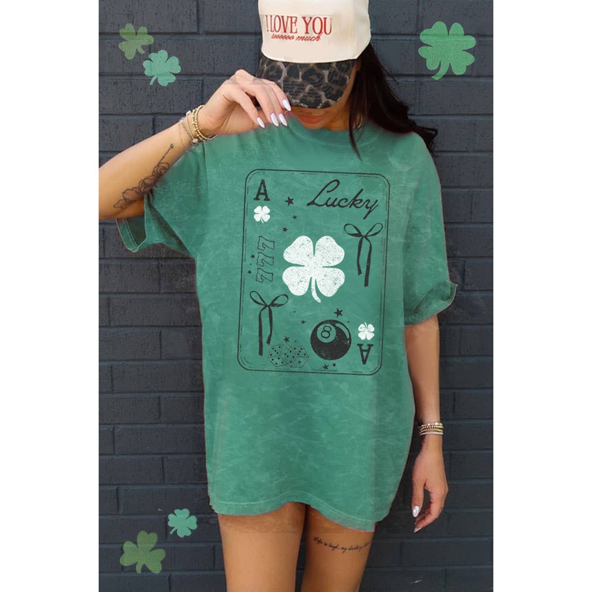 LUCKY 777 OVERSIZED MINERAL GRAPHIC TEE