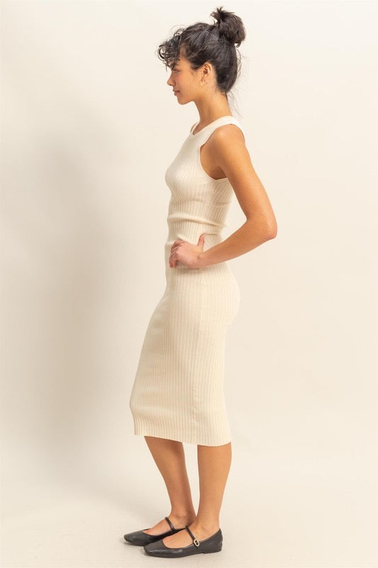 Dreamy ribbed midi dress