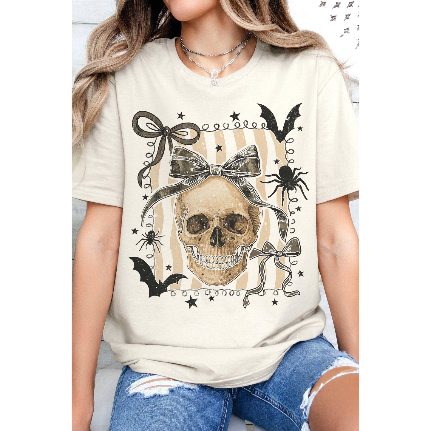 COQUETTE HALLOWEEN SKULL Graphic Tee