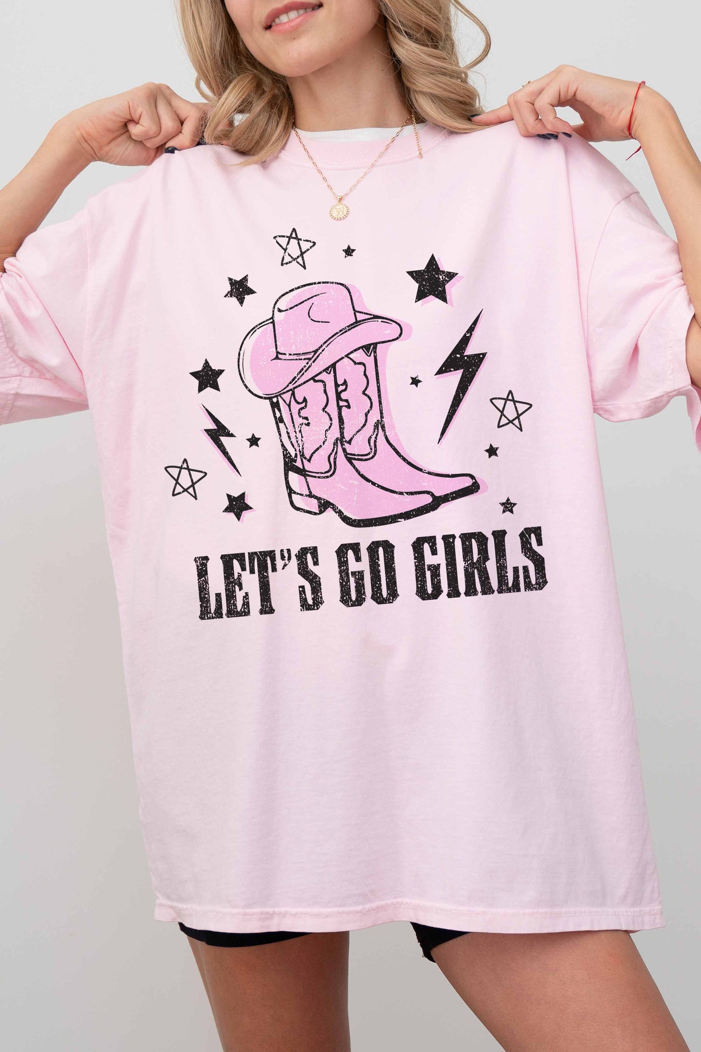 LET'S GO GIRLS OVERSIZED GRAPHIC TEE