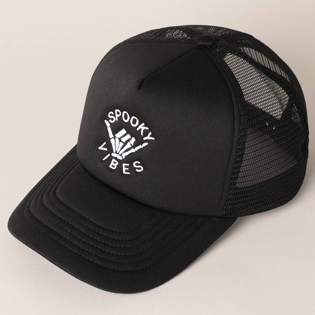 Spooky Vibes Embroidered Mesh Back Trucker Hat
