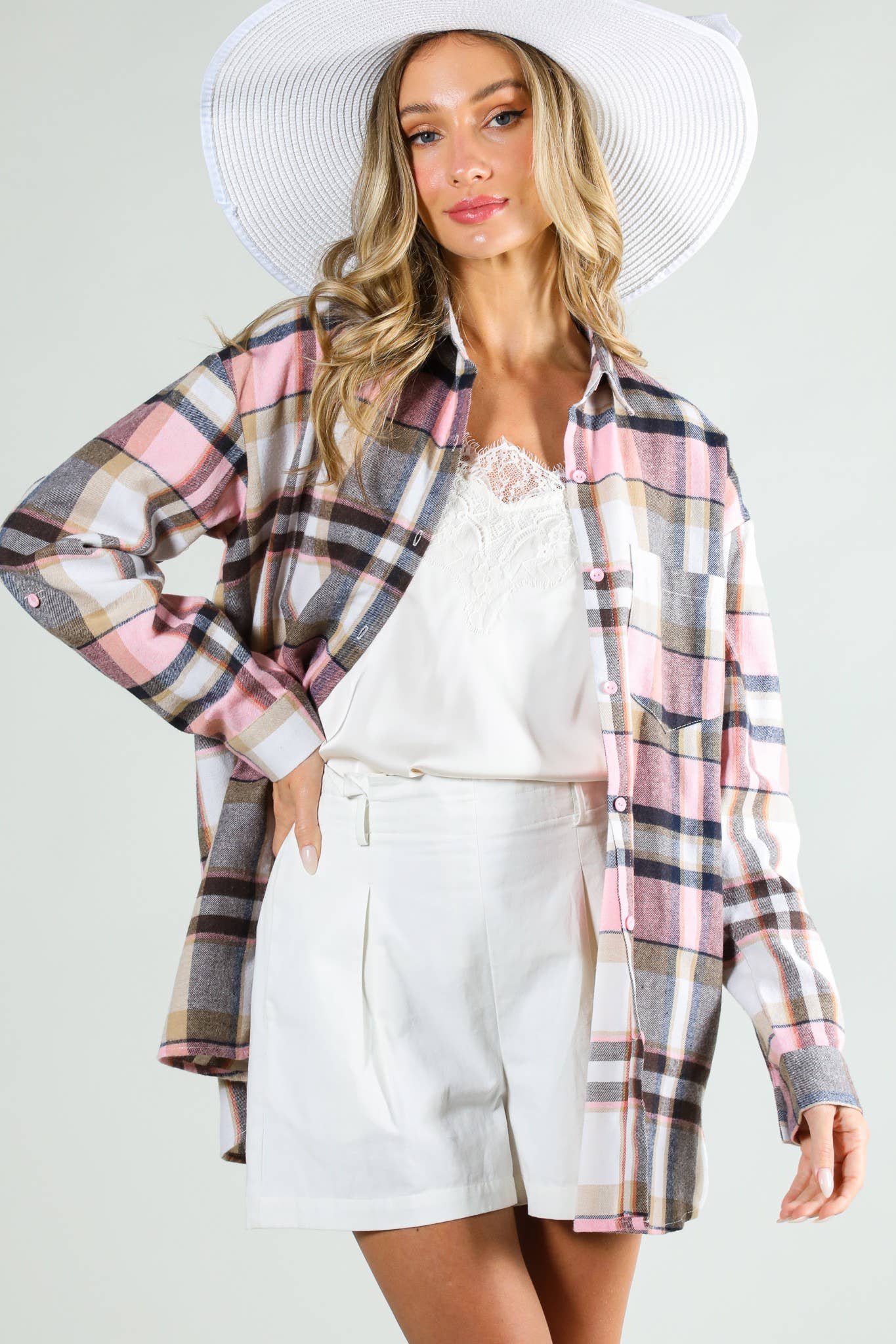 Pink fall flannel