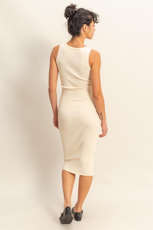 Dreamy ribbed midi dress