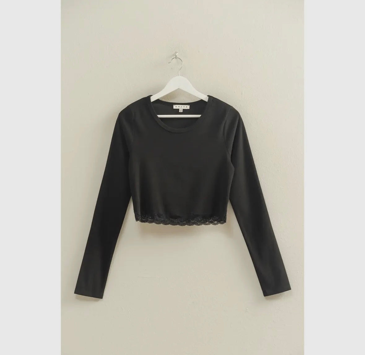Lace trim long sleeve