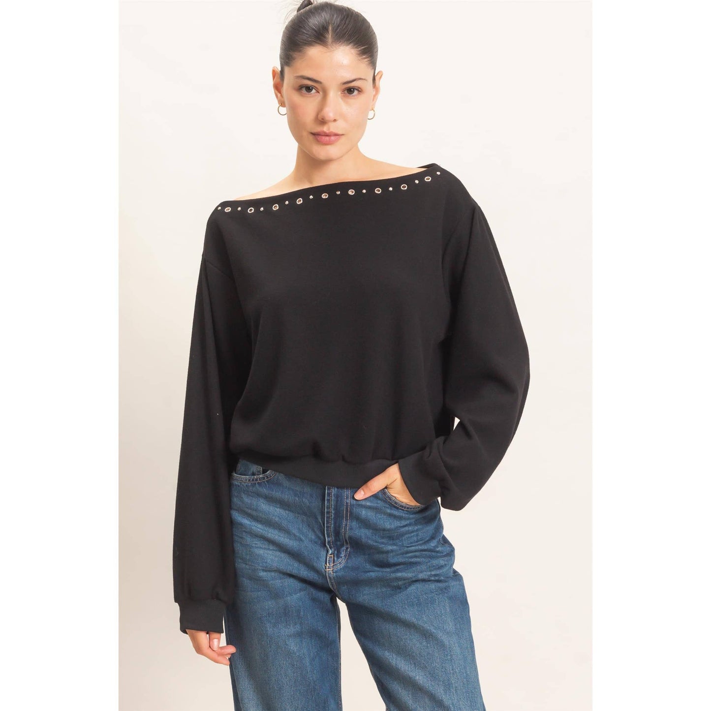 Studded Crew Neck