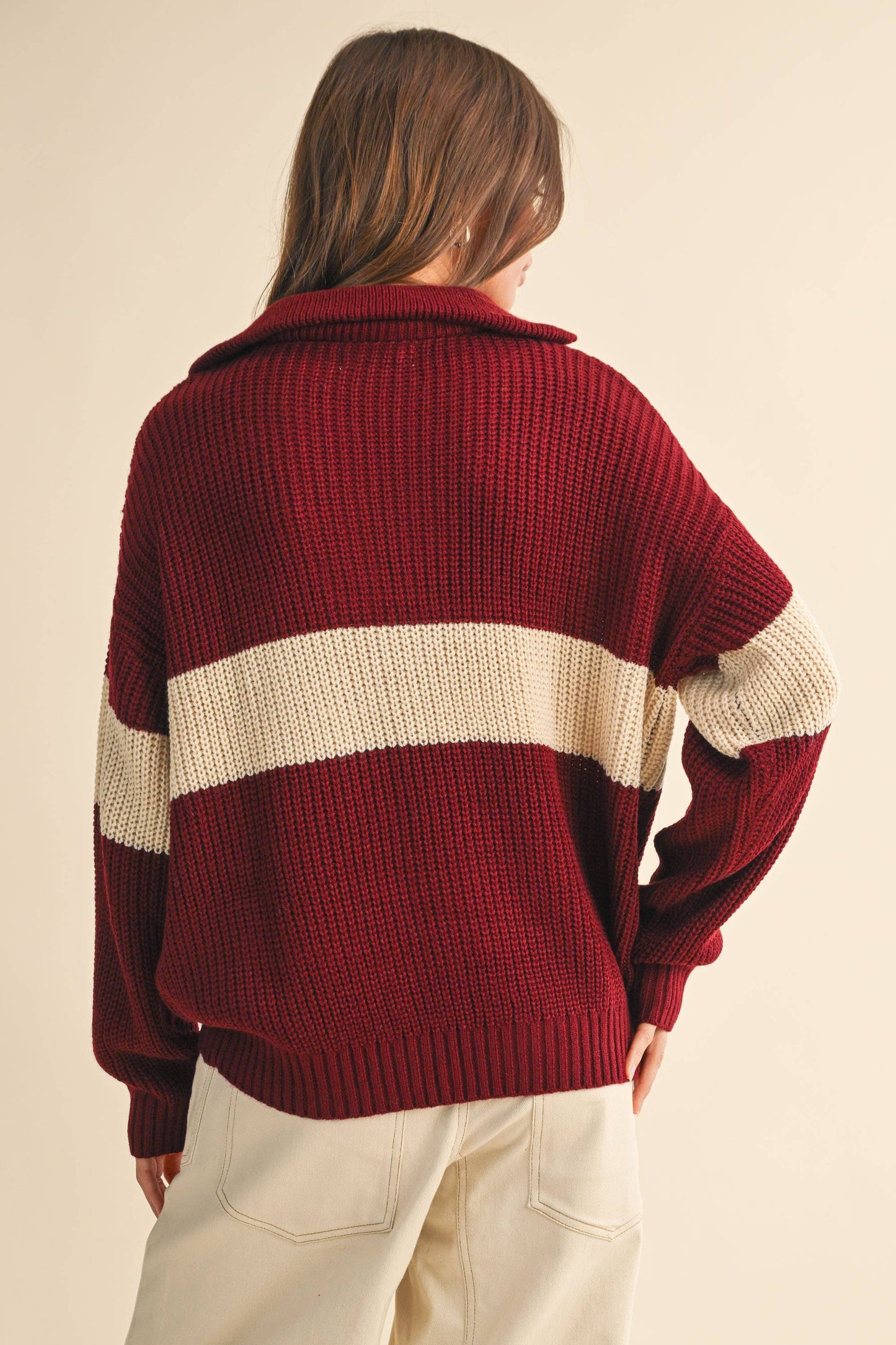 Burgundy Half zip sweater