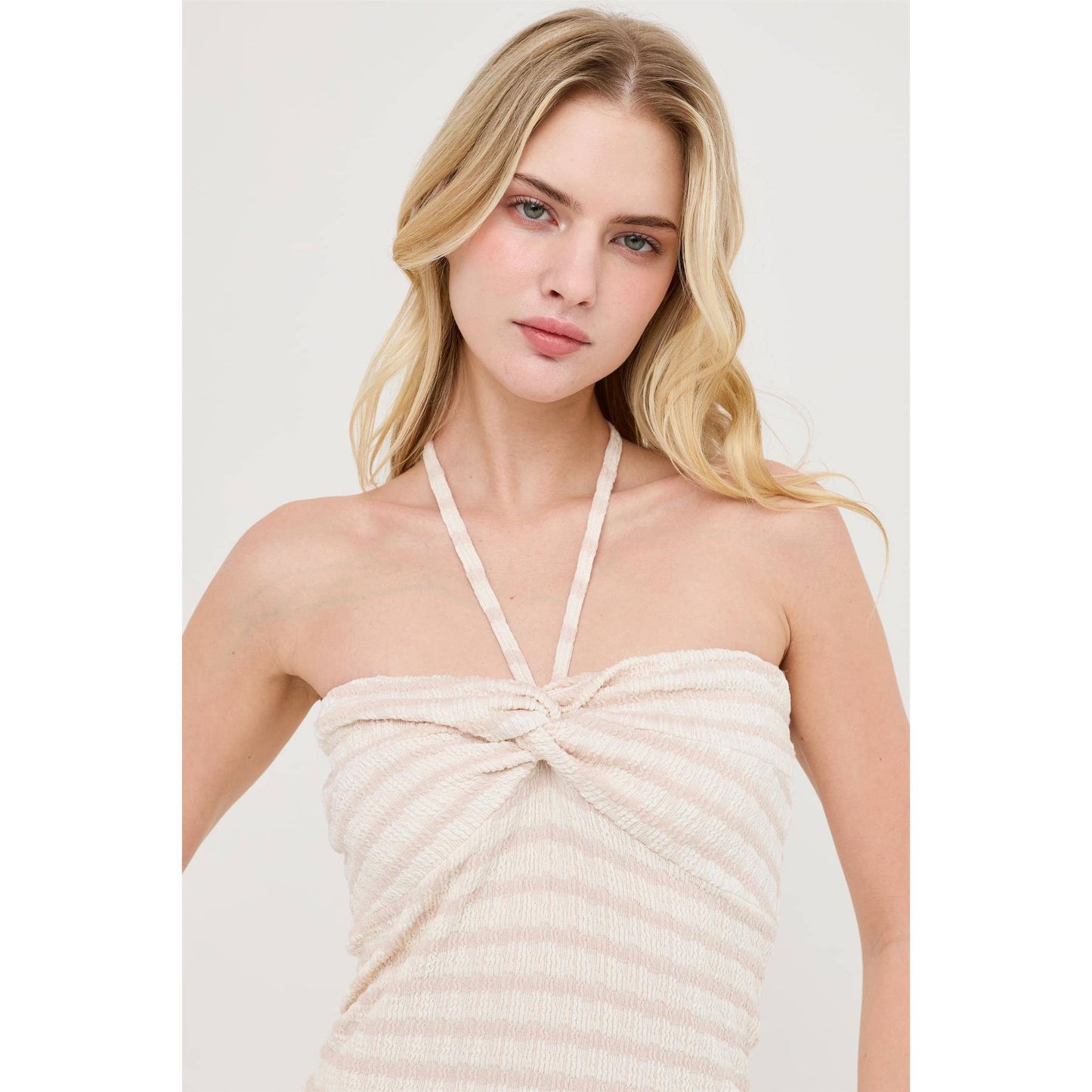 Halter Twist Midi Dress