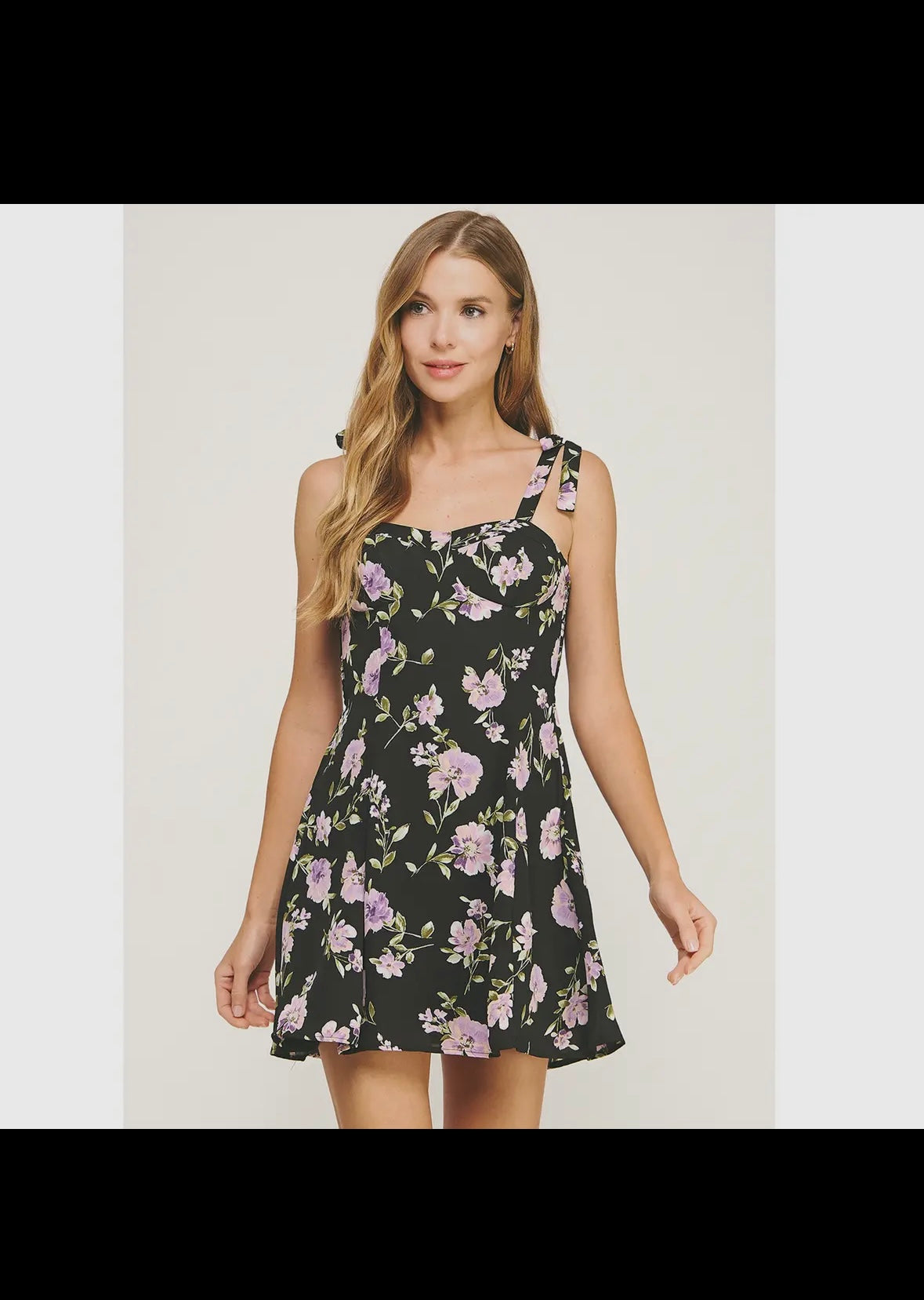 Black floral dress