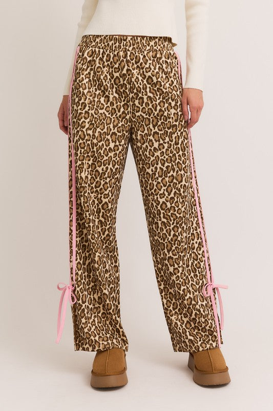 Bow detail track pants