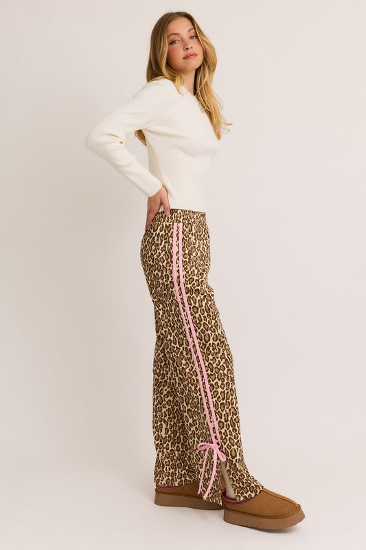 Bow detail track pants