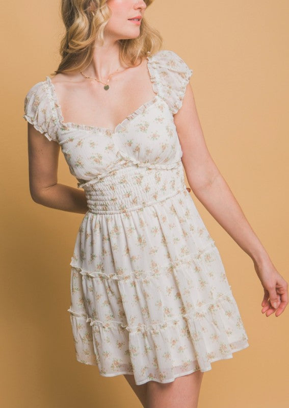 Floral Ruffle mini dress