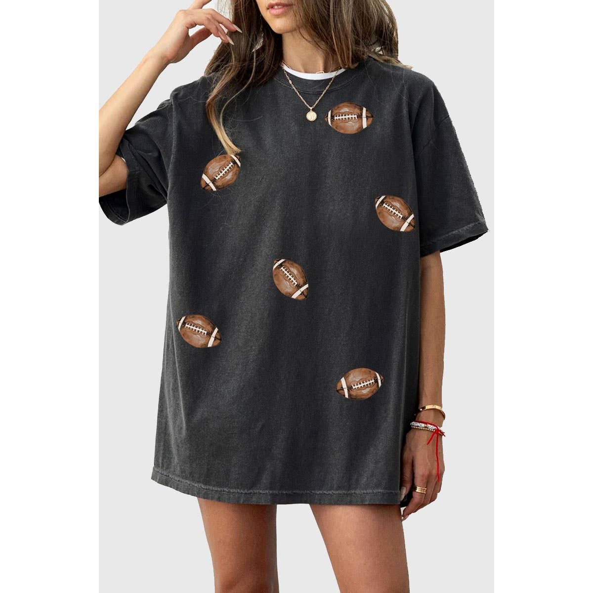 FOOTBALL ALLOVER OVERSIZED MINERAL GRAPHIC TEE