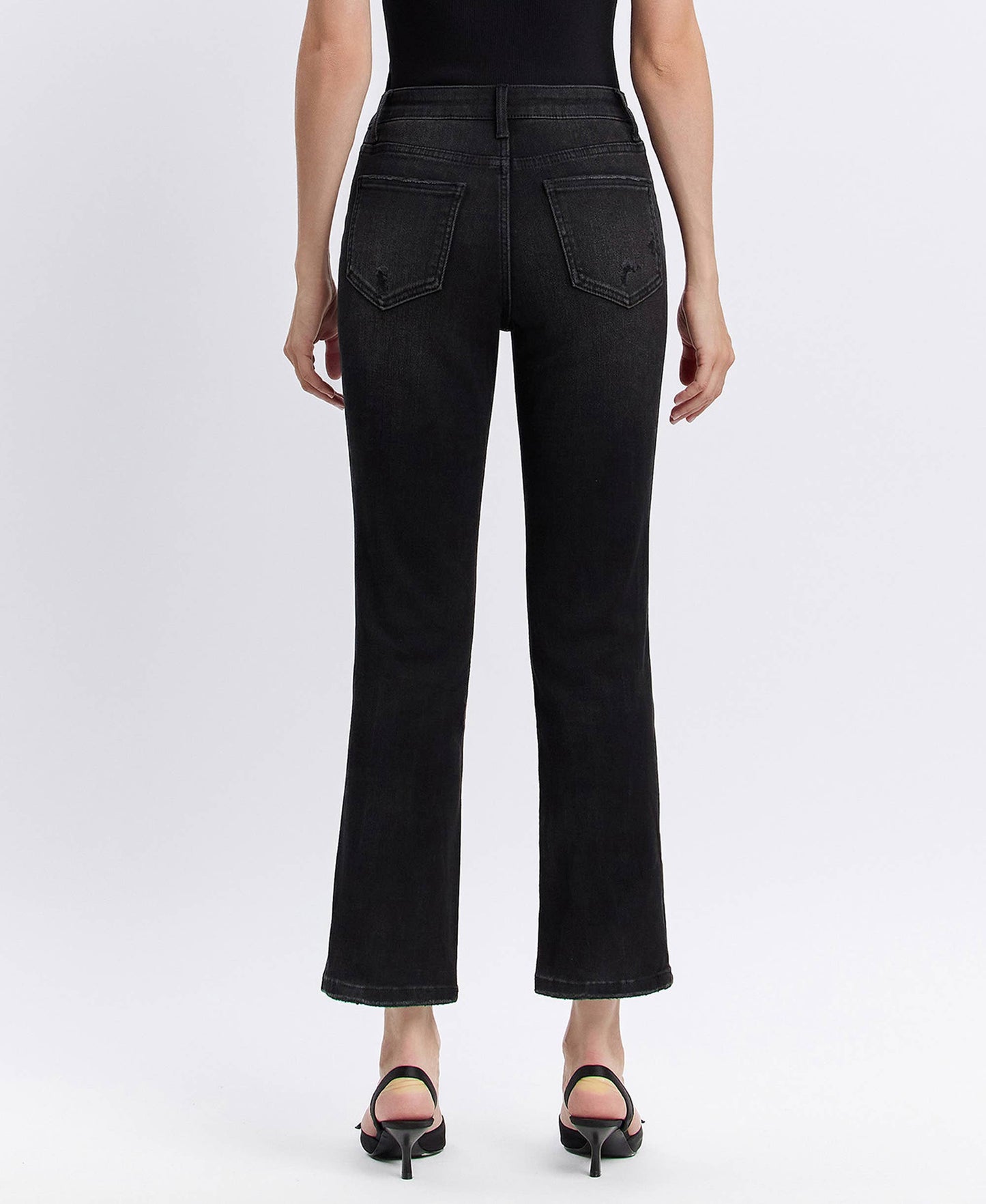 GINA HIGH RISE DISTRESSED STRAIGHT JEANS