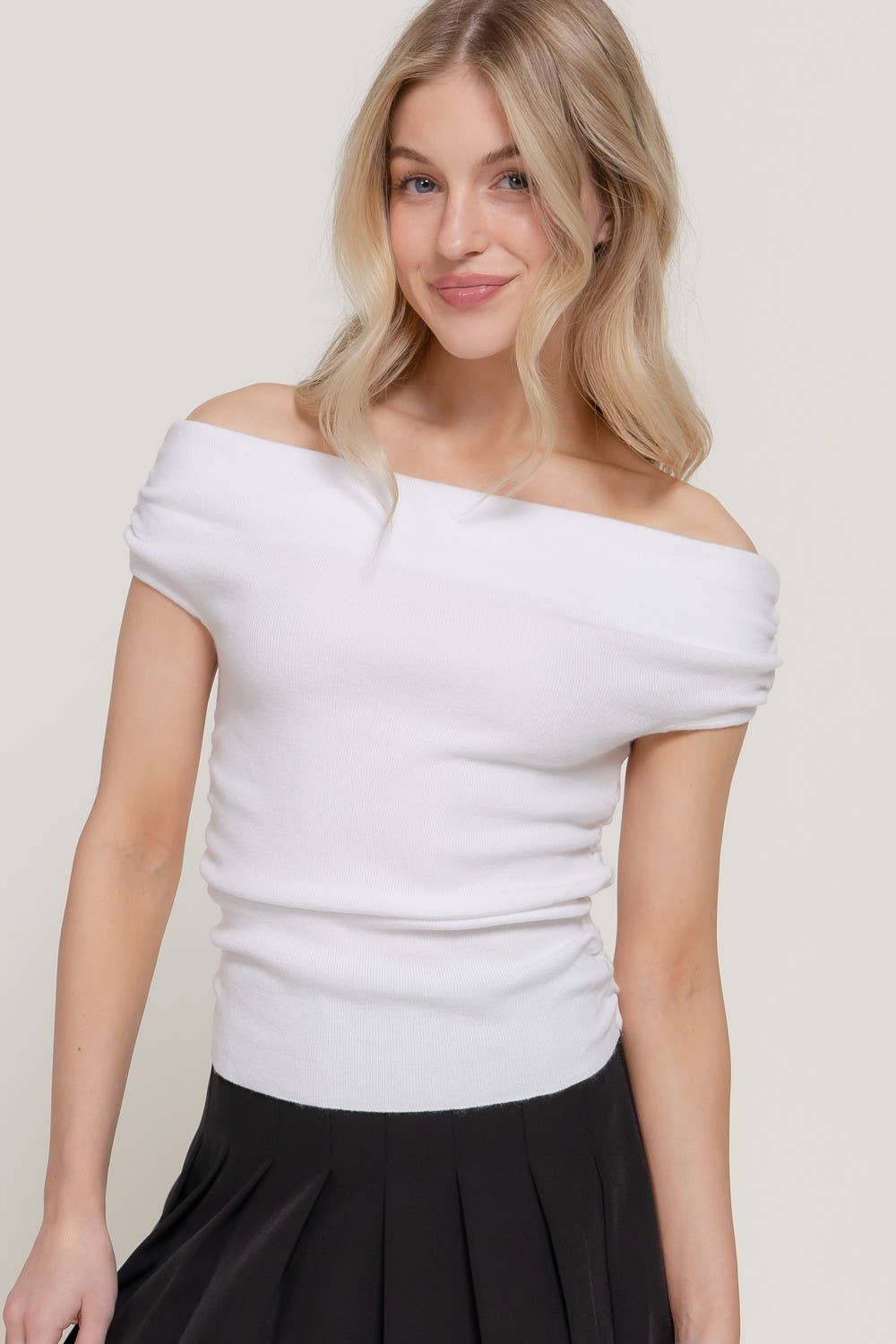 Off The Shoulder Ruched Top