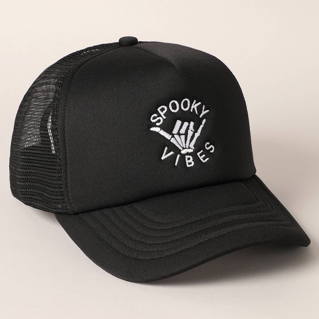 Spooky Vibes Embroidered Mesh Back Trucker Hat