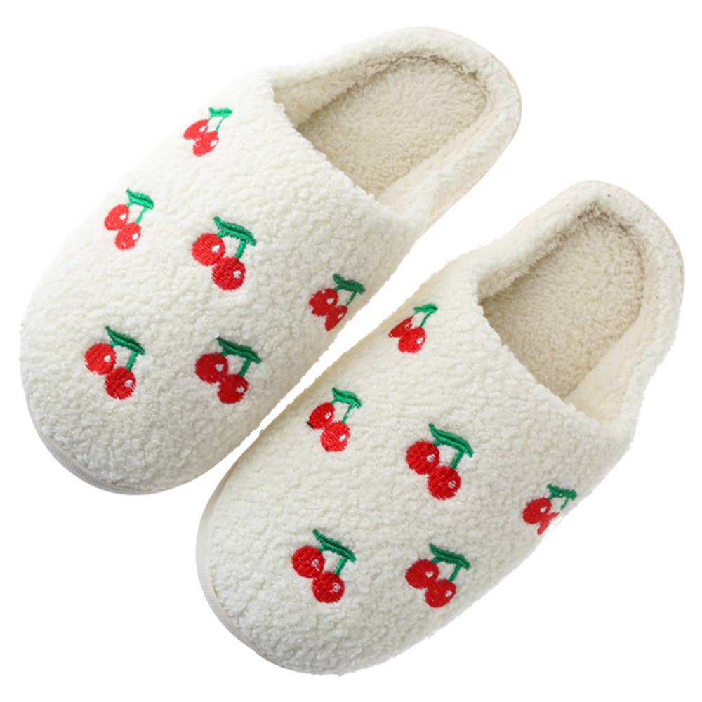 CHERRY PATTERN COZY HOME SLIPPER