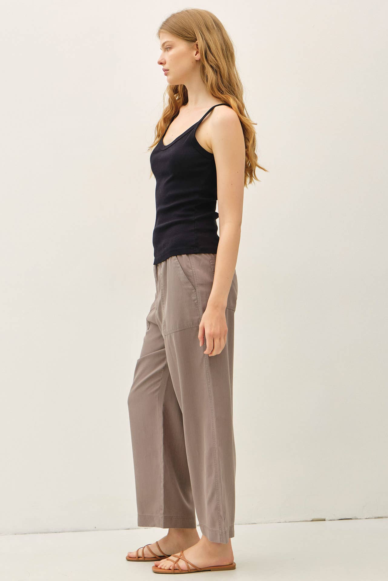 ribbed v neck tank