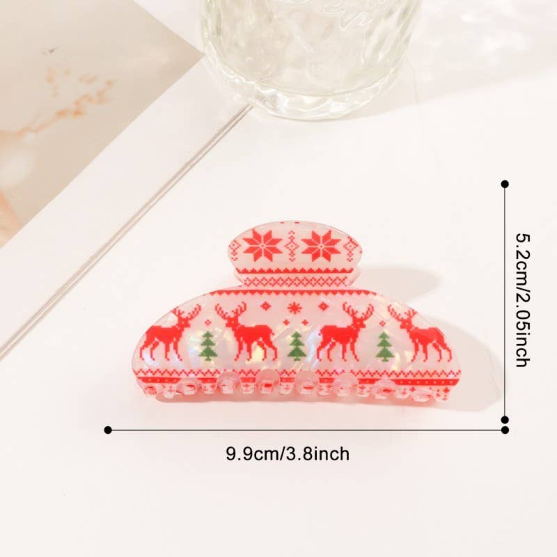 CHRISTMAS TREE SANTA GINGERBREAD HOLIDAY HAIR CLAW | 40H1027