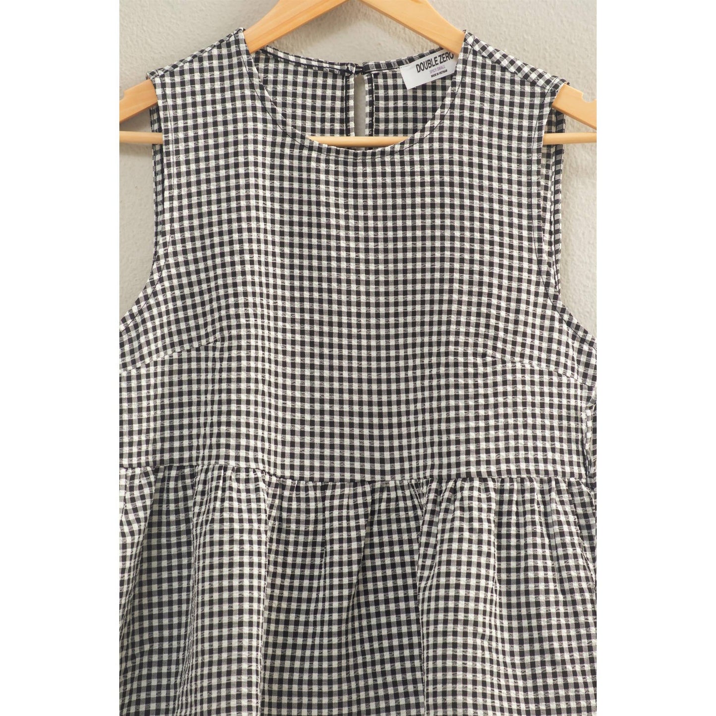 Gingham Peplum Top