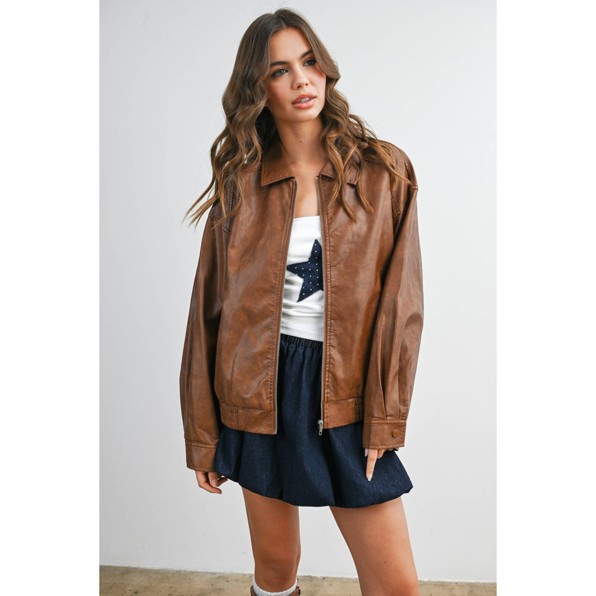 Zip up Leather jacket