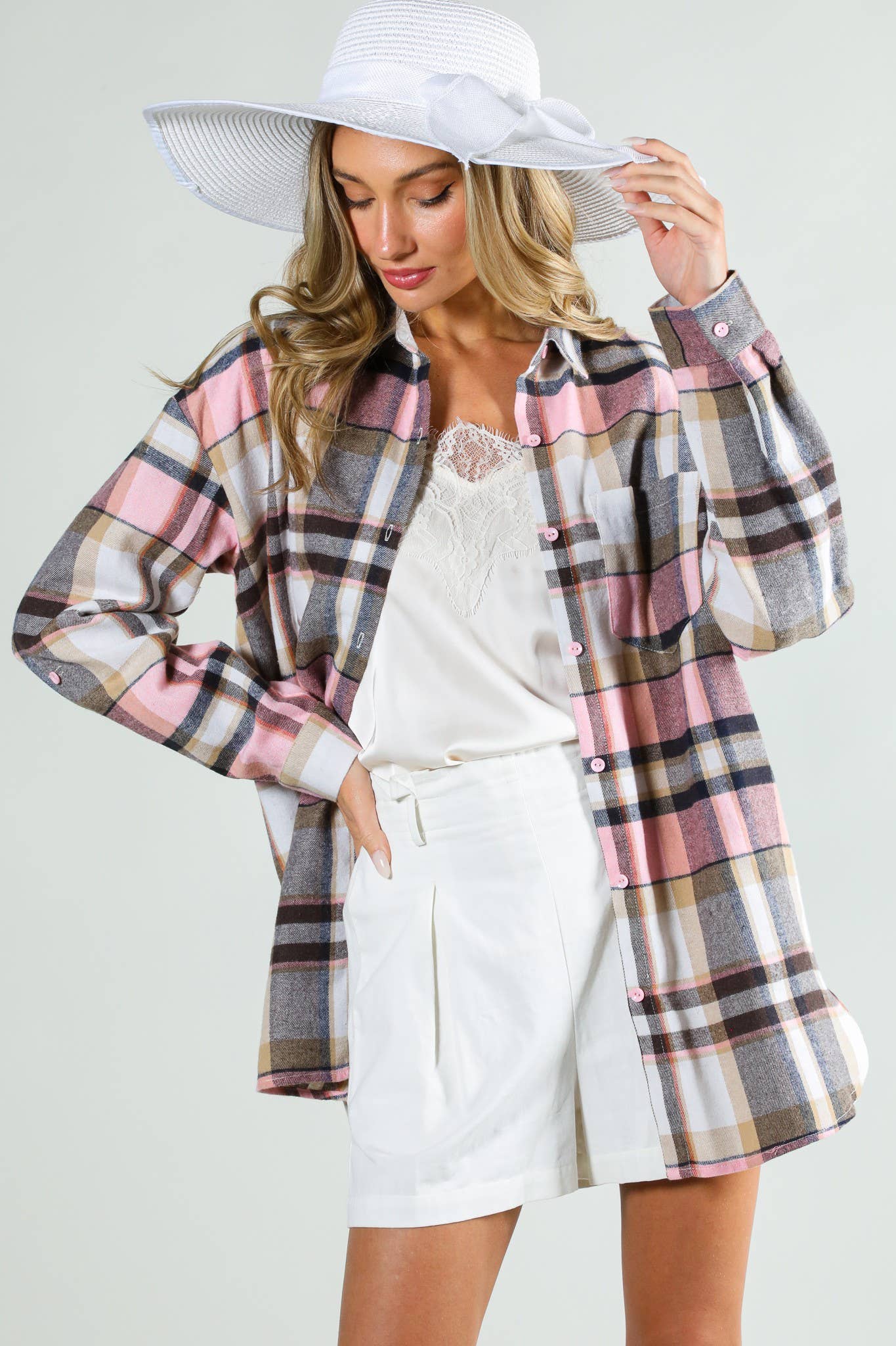 Pink fall flannel