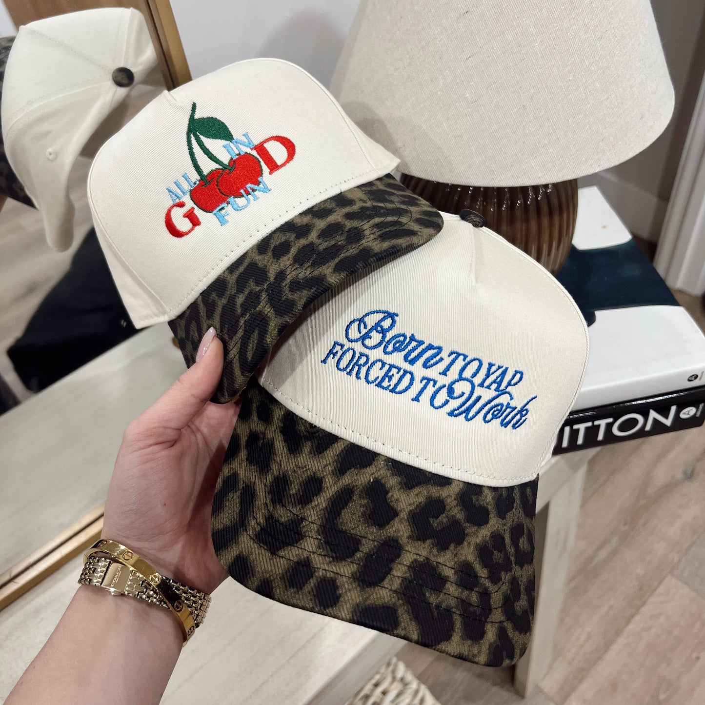 All In Good Fun- Leopard Embroidered Hat