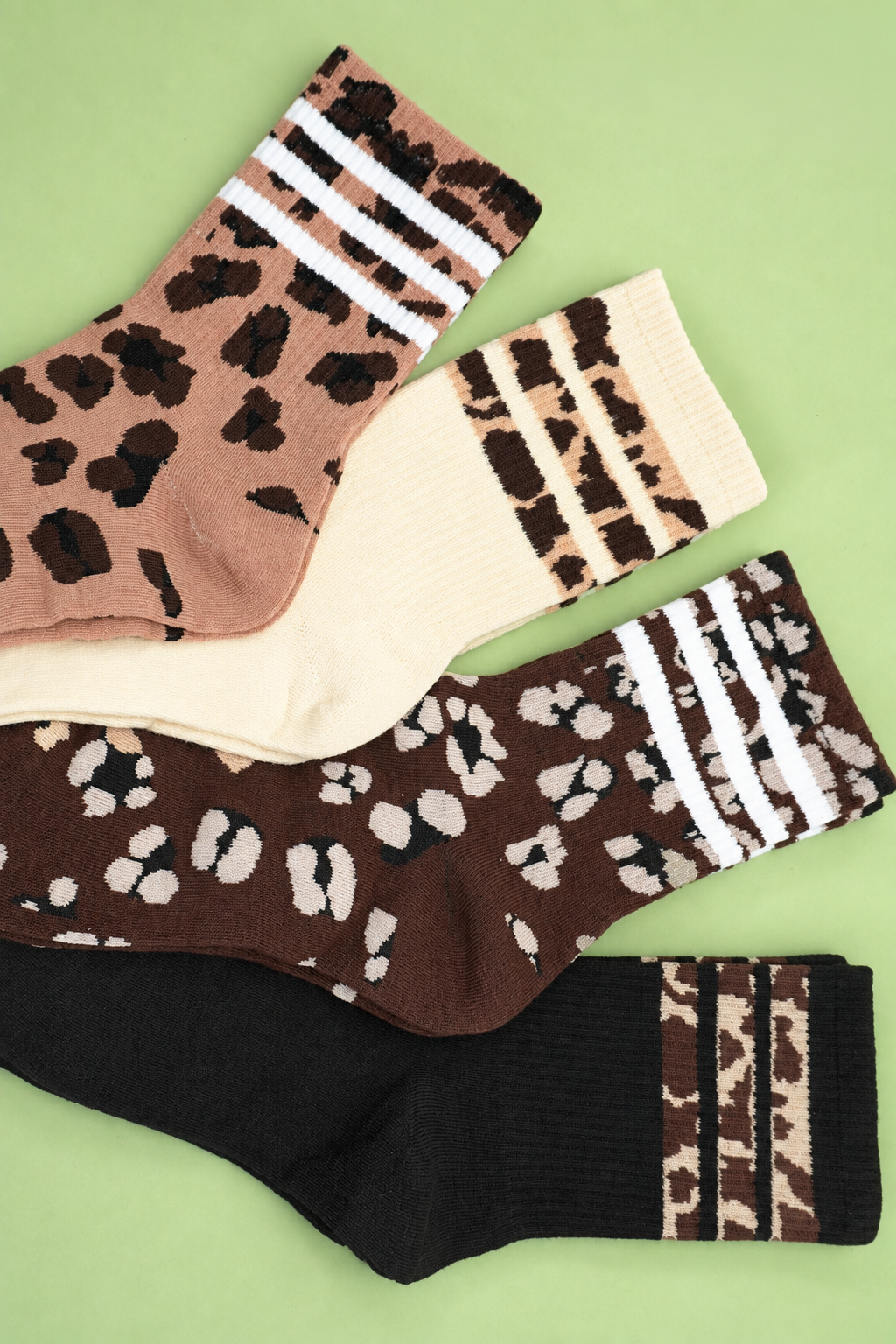 WOMAN ANIMAL LEOPARD HALF CREW THROWBACK SOCKS | 40S02071