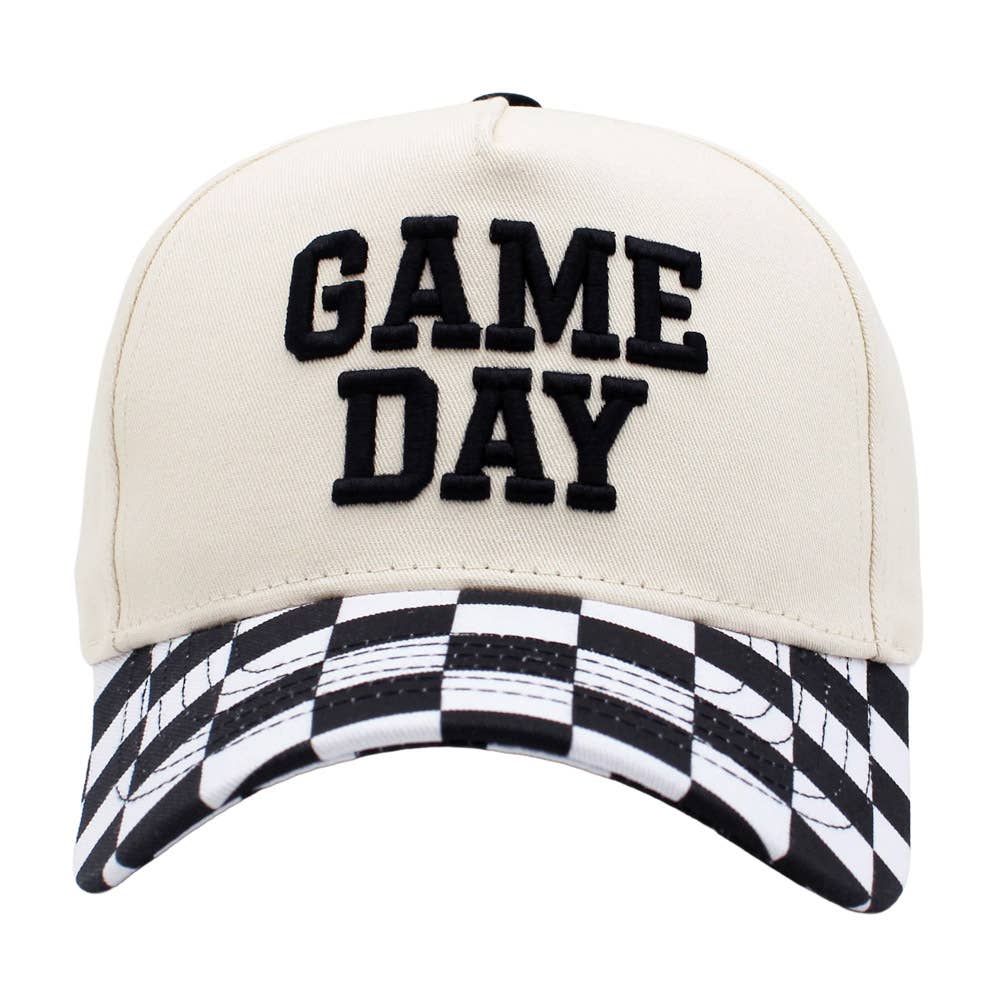 GAME DAY CHECKERED BASEBALL CAP, JHCS 021