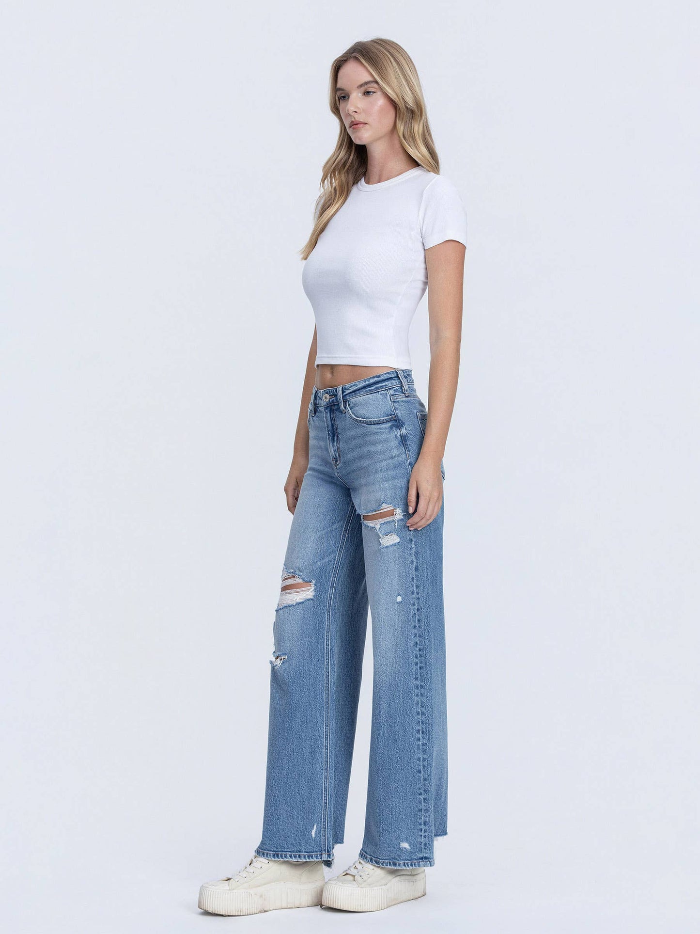 HIGH RISE WIDE LEG JEANS T7248