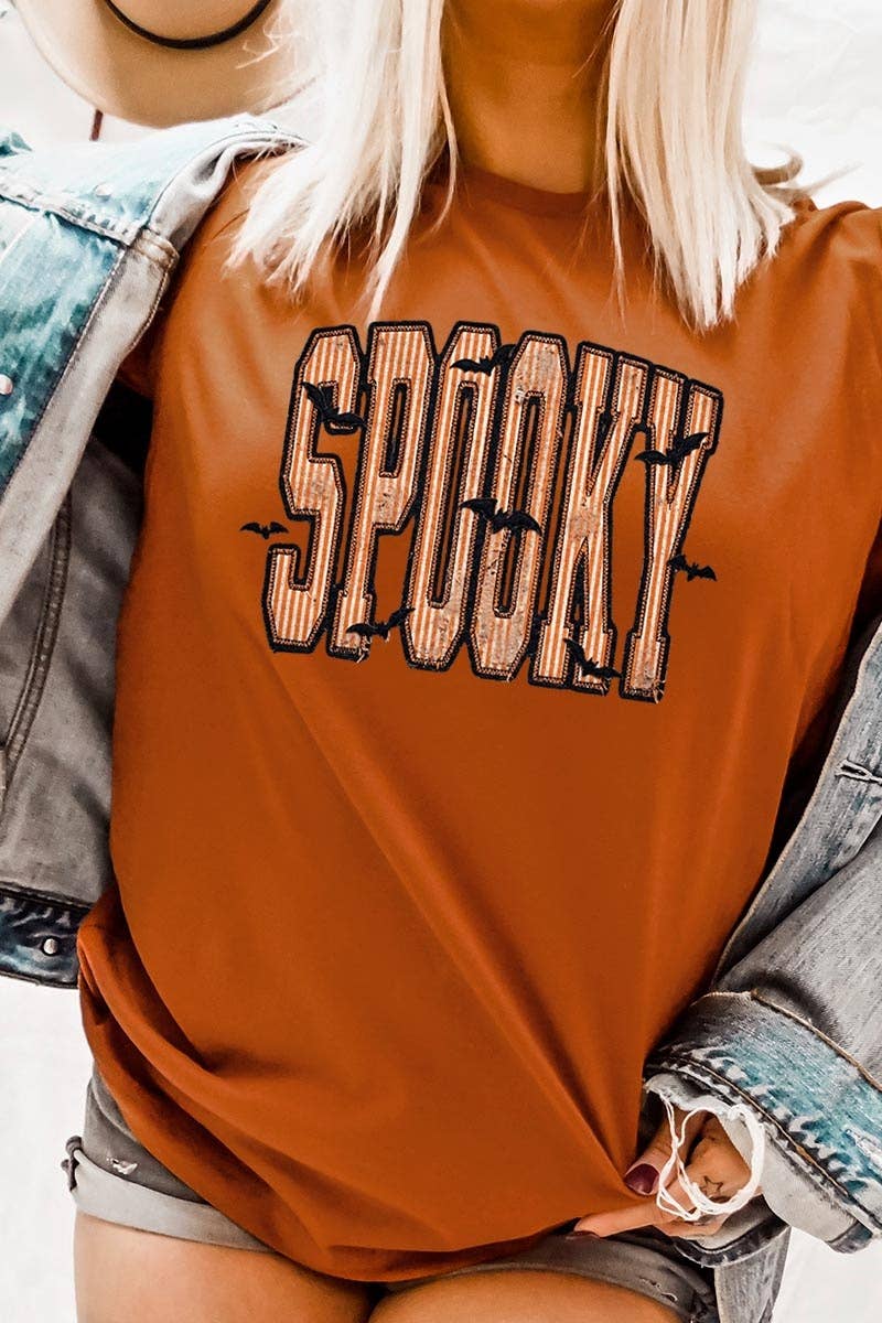 Retro Stripe Spooky Graphic Tee
