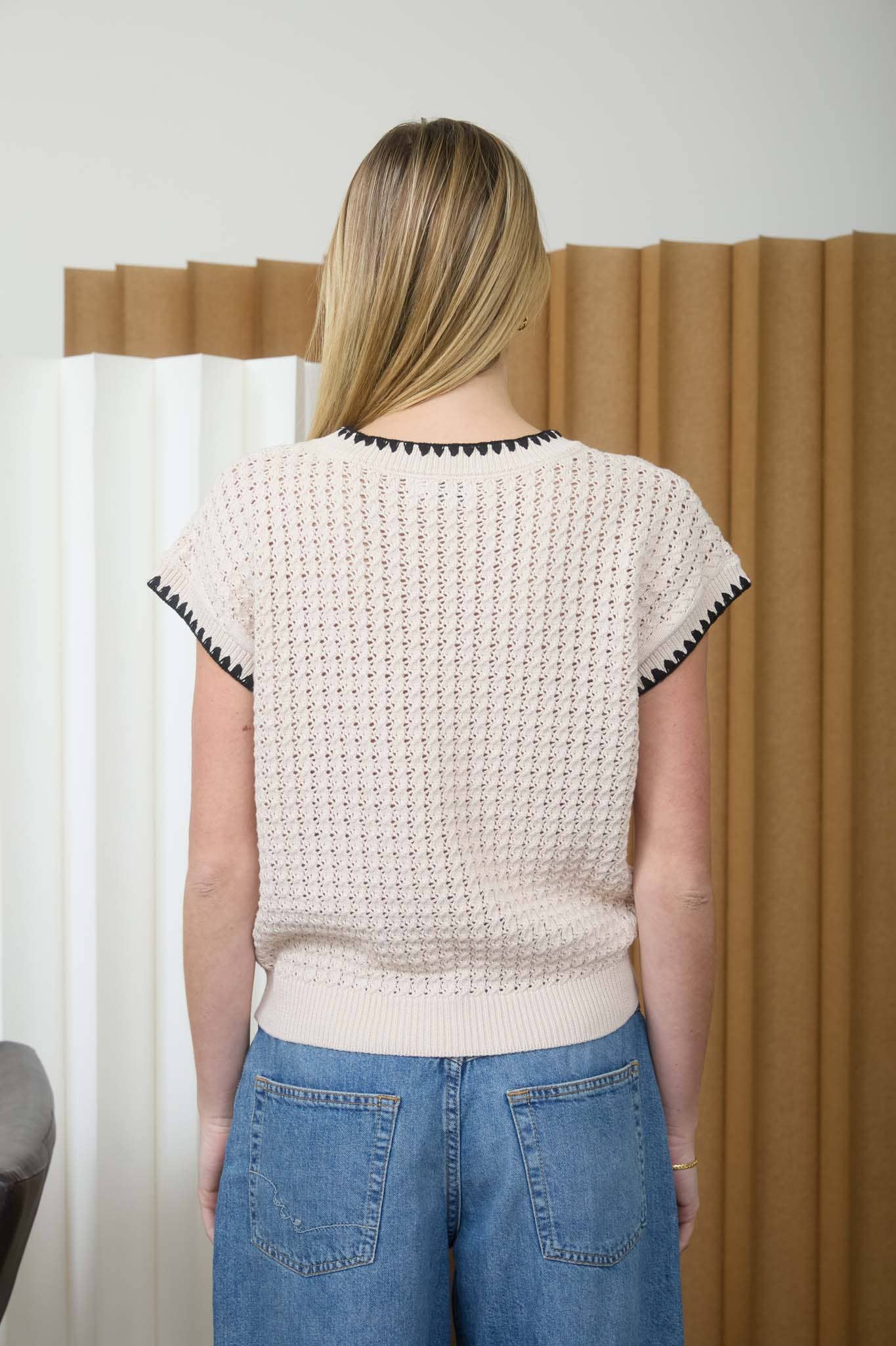 Contrast trim sweater