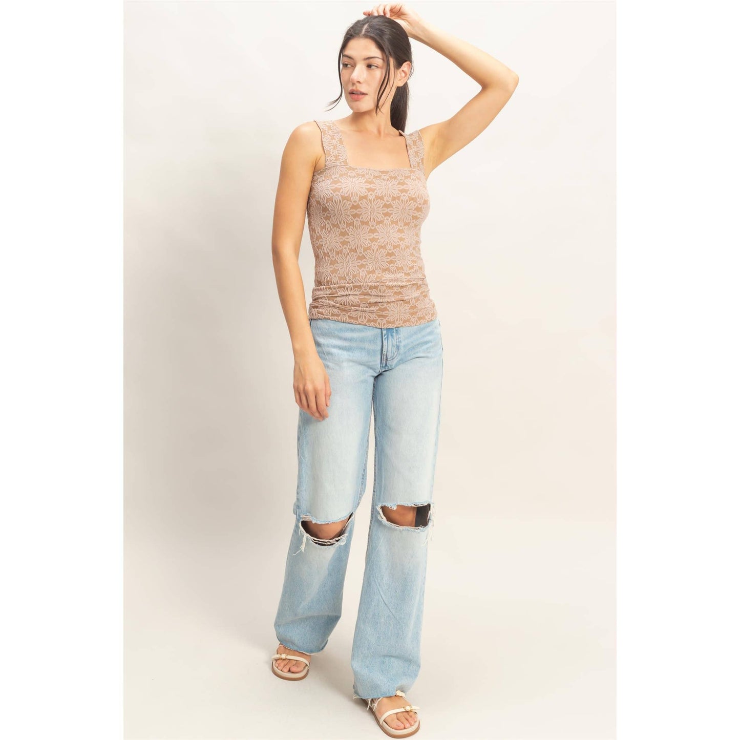 Floral Jacquard Tank