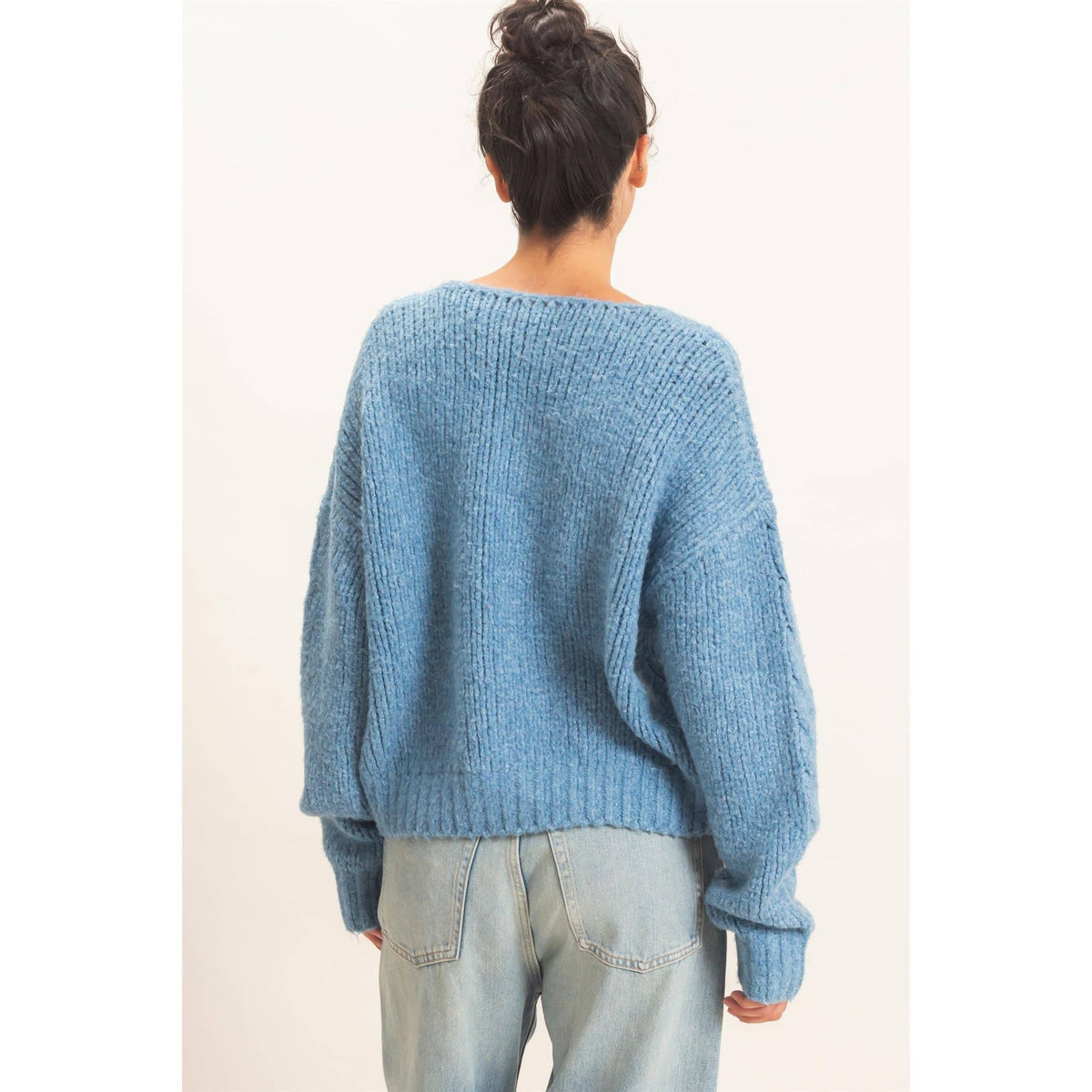 Cable Knit V-Neck Sweater