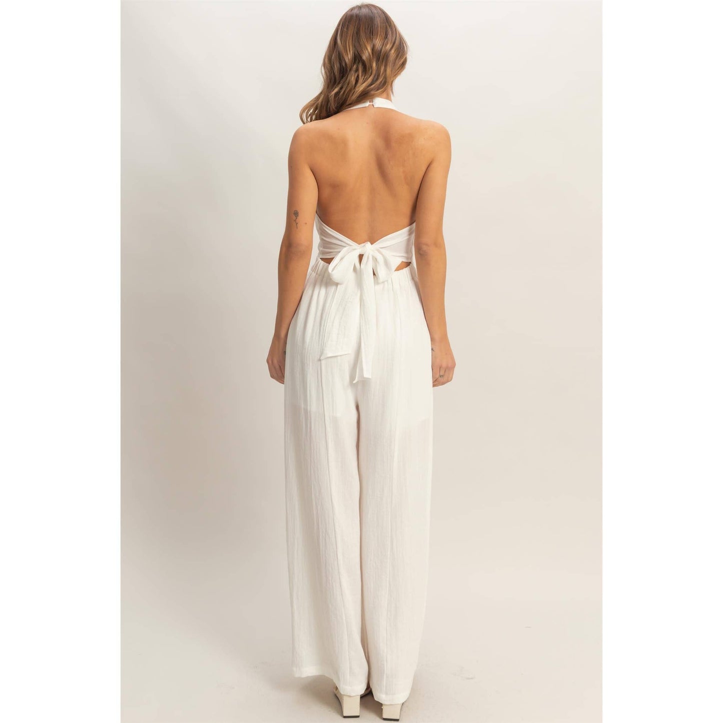 Halter Button Jumpsuit