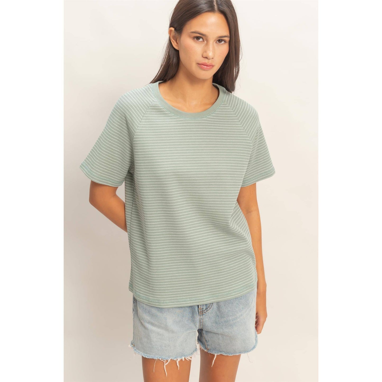 Striped thermal tee