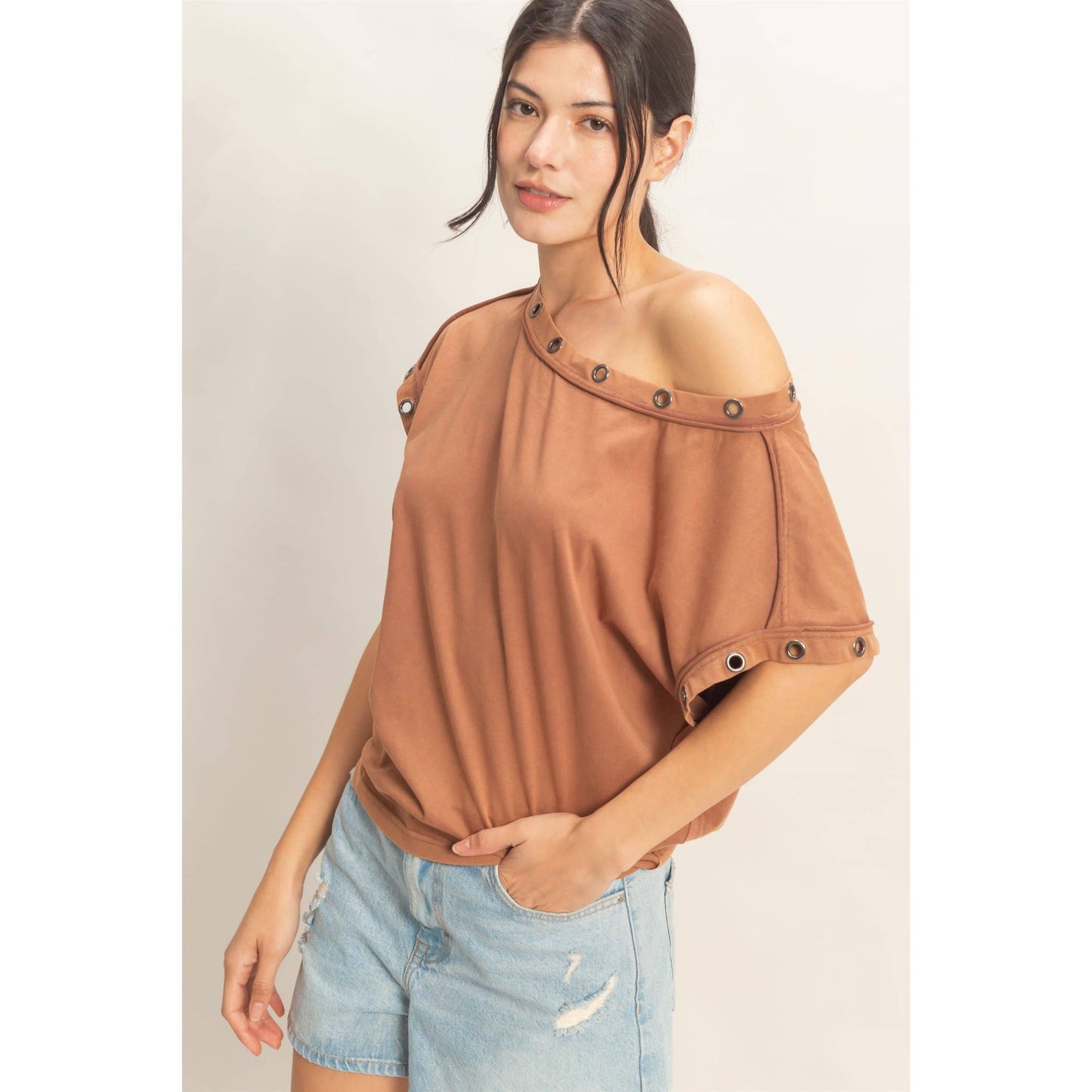 Off Shoulder Eyelet top