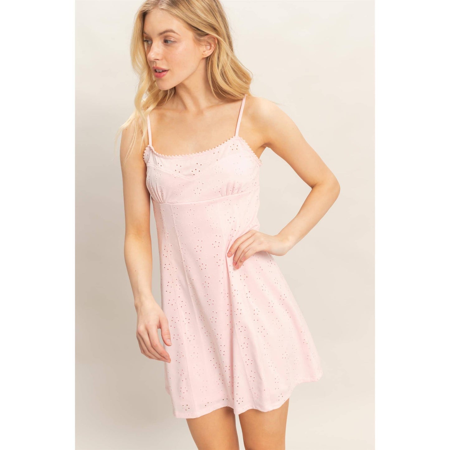 Eyelet Mini Knit Dress
