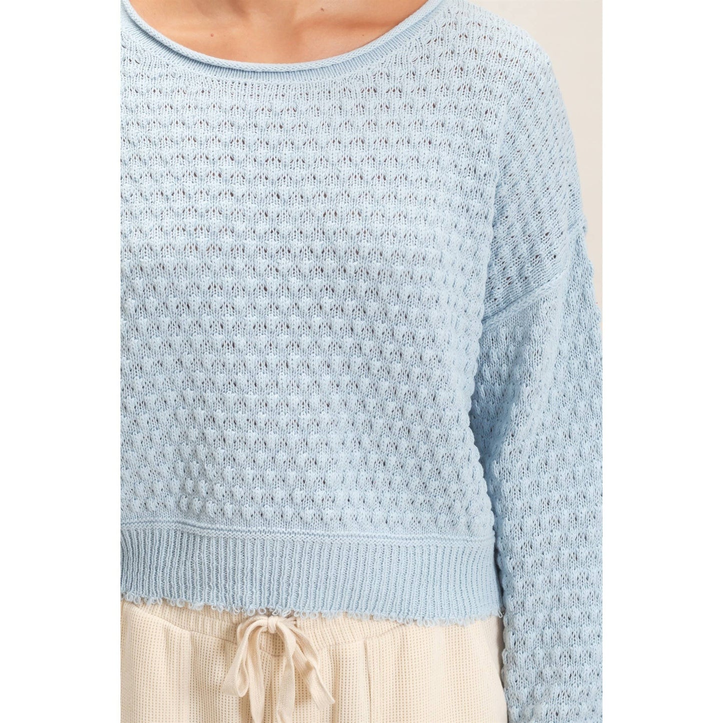 Boat Neck distressed Sweater
