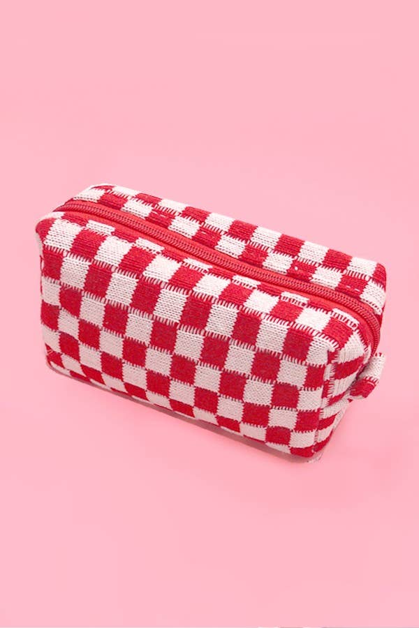 CHECKER MAKEUP COSMETIC POUCH BAG | 40P522