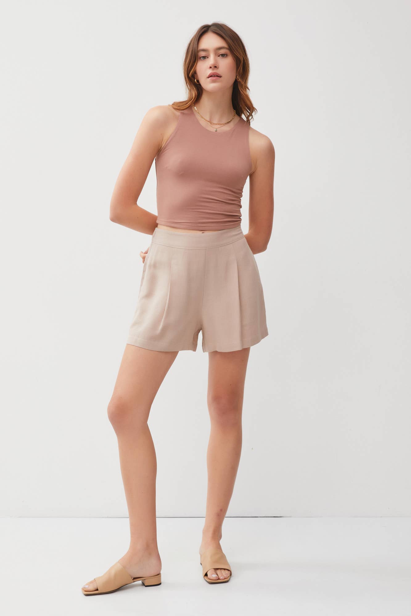 HIGH NECK CROPPED TANK