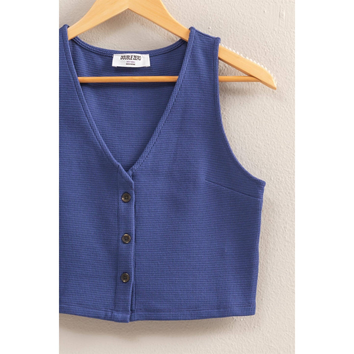 Coral waffle vest