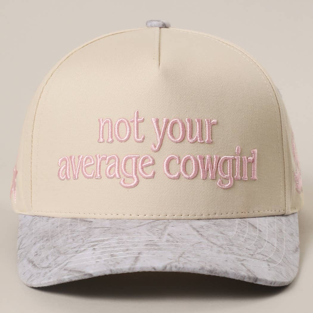 NOT YOUR AVERAGE COWGIRL WHITE CAMO Trucker Hat
