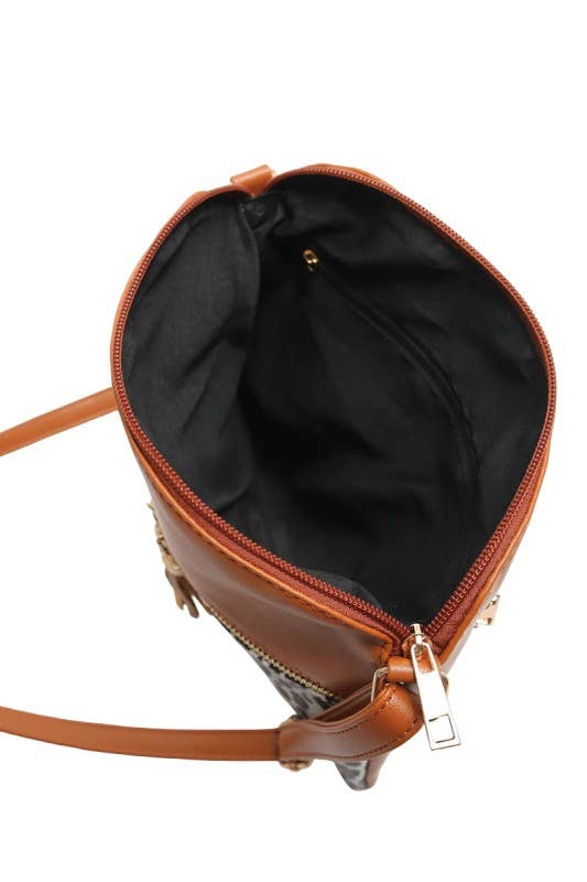 Leopard Tassel Crossbody Bag