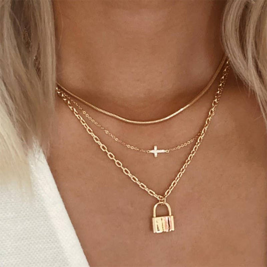 18K STAINLESS STEEL TARNISH FREE LAYERED NECKLACE | 40NK371