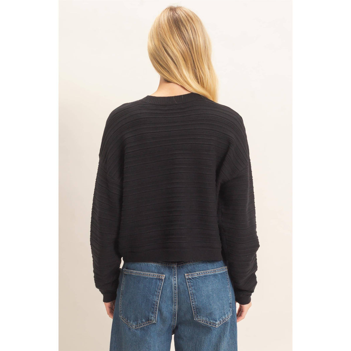 Textured Crew Neck Sweater