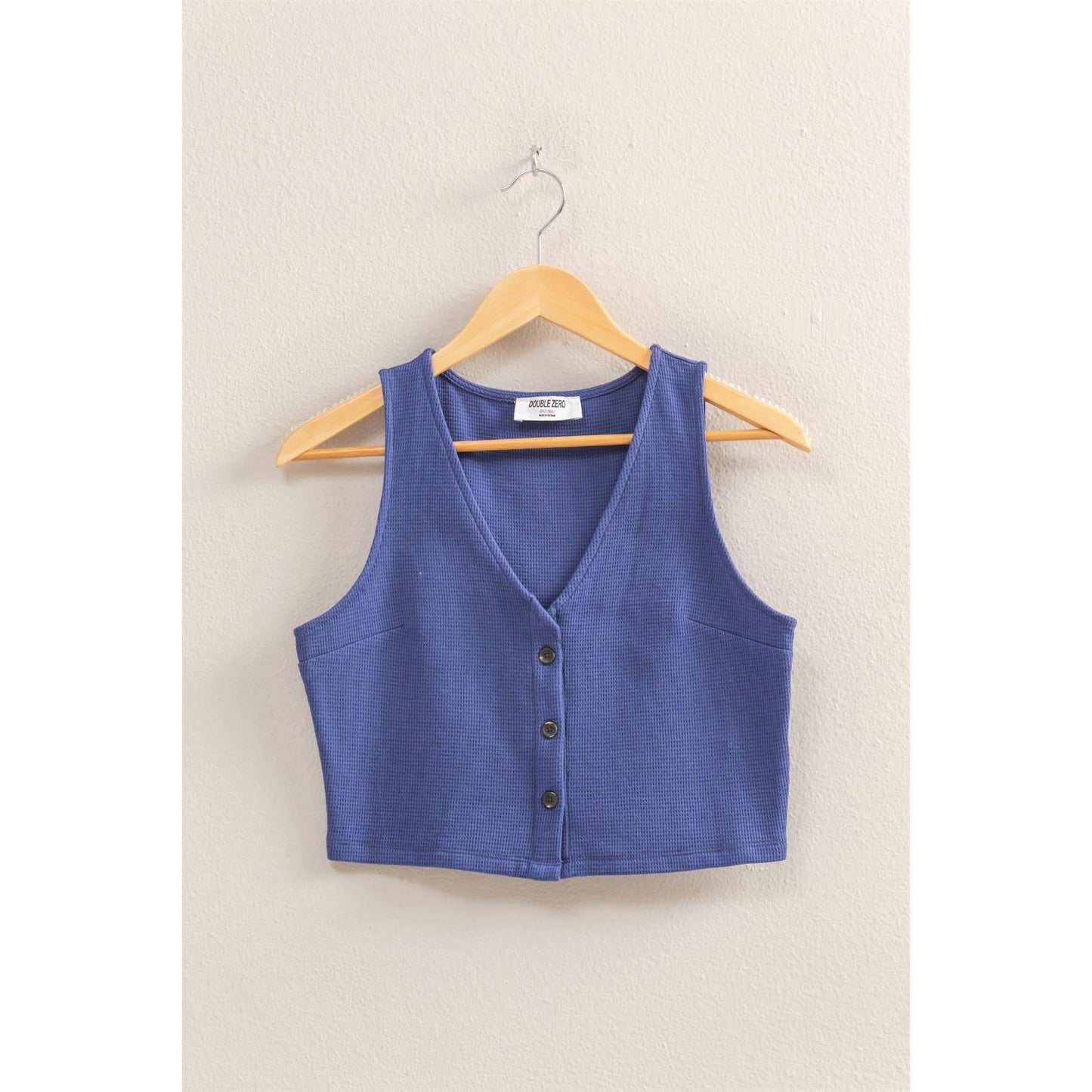 Coral waffle vest