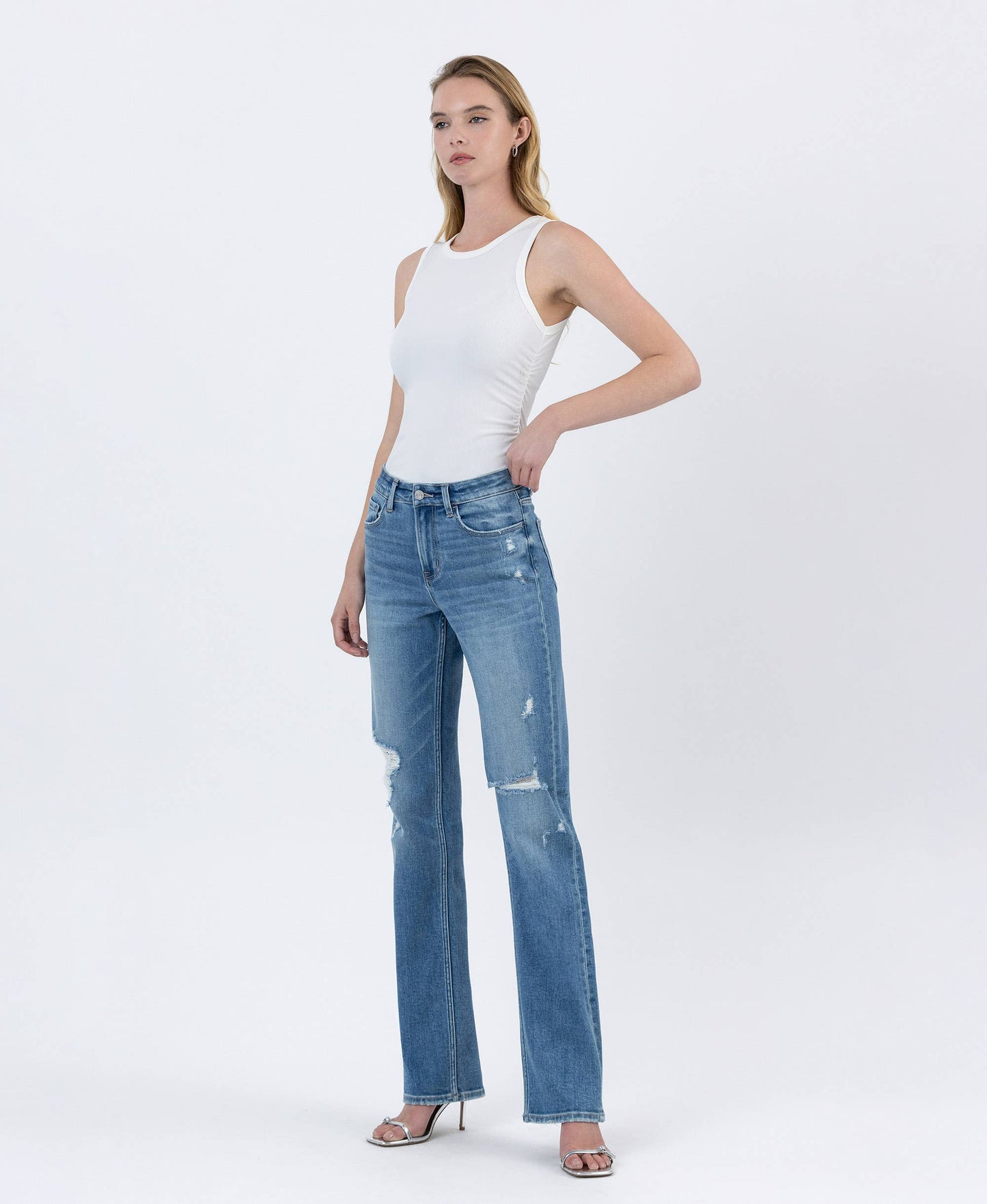 MELISSA HIGH RISE FULL LENGTH STRAIGHT LEG JEANS T6868