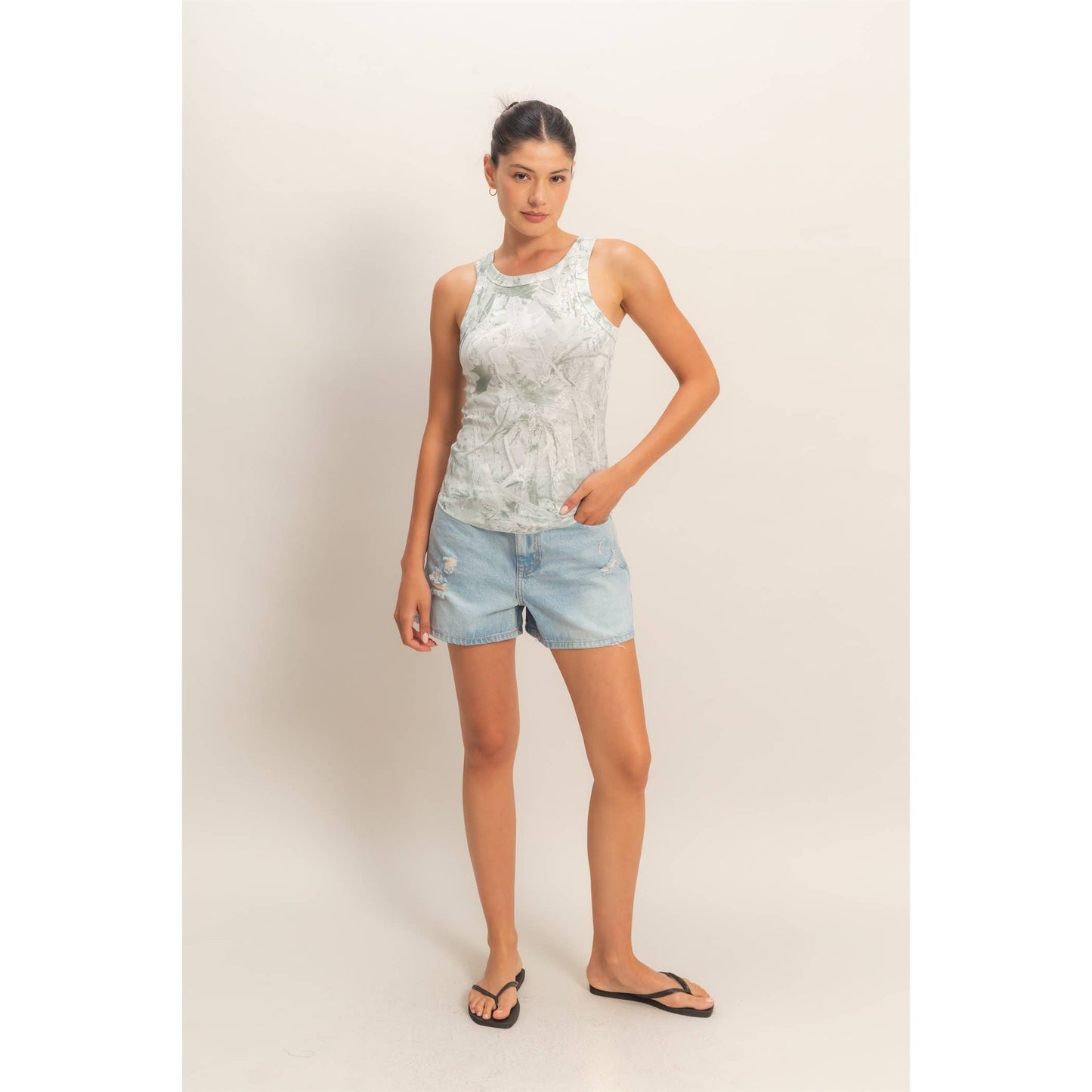 Camo ribbed tank
